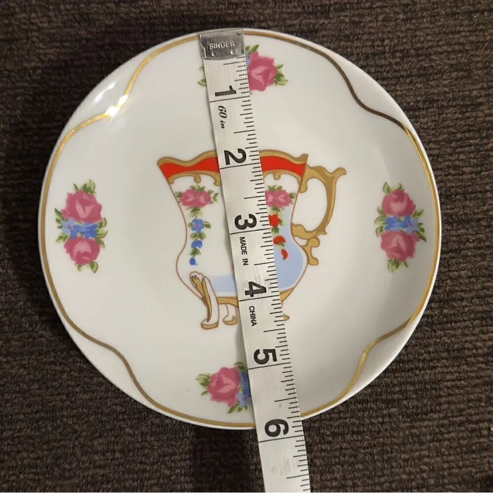 St. Martin Email de Limoges Decore a La Main a.f. Marino Floral Cup Print Saucer